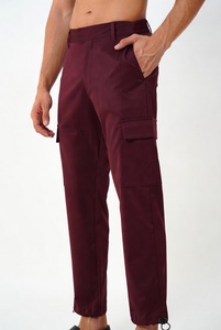Pantalon cargo vert olive élégant pour femme, coupe ajustée, look chic décontracté pour le bureau, mélange de coton de qualité supérieure - Product Image 3