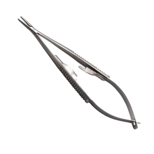 Porte-aiguille Castroviejo droit 14 cm, micro-pince chirurgicale avec verrouillage, instruments médicaux pour sutures délicates ophtalmiques - Product Image 1