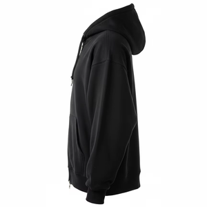 Sweat à capuche surdimensionné pour homme en velours de renard argenté 600g, tricoté, décontracté, chaud, coupe-vent, polyester/coton, doublure polaire, personnalisable - Product Image 1