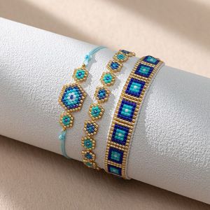 Bohemian <b>Red</b> Handwoven Seed Beaded <b>Bracelet</b> For Daily Wear Wedding Gift Adjustable Trending Geometric Wristband Fashion Jewelry - Product Image 4