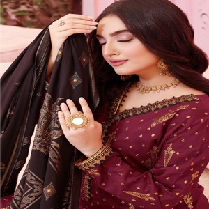 AAFREEN marca alta calidad pakistaní viscosa césped 3 piezas trajes bordados Salwar Kameez vestido para invierno modelo volumen Bin - Product Image 5