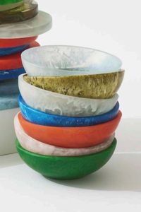 Bol de service moderne en résine fait main, design élégant, écologique, compatible lave-vaisselle, forme personnalisée, poli, pour la maison et le jardin - Product Image 5