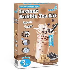 Alody Brown Sugar Instant Home Kit Bubble Tea with Tapioca Balls and Pearls No Additives 18-Month <b>Shelf</b> Life - Product Image 4