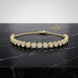 Zyorio Jewels – Bracelet classique en argent 925 avec chaîne de diamants ronds, bijoux de luxe scintillants, cadeau pour femmes, fête, mariage - Product Image 3