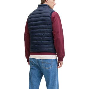Chaleco Acolchado Impermeable para Hombre, Color Azul Marino, Relleno de Poliéster, Cuello Alto, Cierre de Cremallera, Cortavientos, Sin Mangas, ODM - Product Image 3