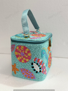 Estuche de Maquillaje con Cuentas, Organizador de Cosméticos Hecho a Mano, Diseño Artesanal Oceánico, Proveedor Mayorista, Exportación OEM India - Product Image 3
