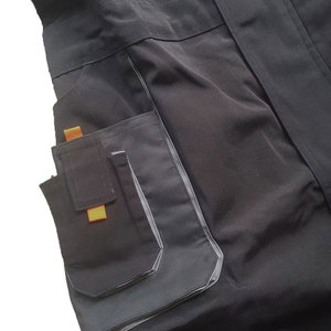Men's Black Polyester Work Coverall Water Resistant Safety Uniform <b>Overall</b> with Multiple Pockets and Reinforced Knees - Product Image 2