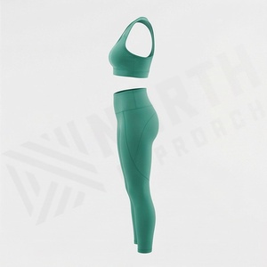 One Shoulder Breathable Seamless <b>Top</b> <b>Cross</b> Back Spandex Lining PlusSize Solid Womens Yoga Set Gym Fitness Activewear - Product Image 3