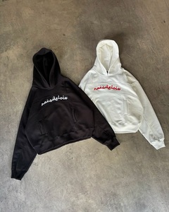 เสื้อฮู้ดดี้โอเวอร์ไซส์แบบหนาพิเศษสำหรับผู้ชายและผู้หญิง ผ้าฝ้ายฟลีซ ปักโลโก้ เสื้อฮู้ดดี้สตรีทแวร์ เสื้อฮู้ดดี้เปล่าสำหรับสั่งทำพิเศษ รับผลิตแบบ OEM - Product Image 1