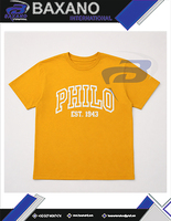 T-shirt de la sororité Philo Affiliates, design avec lettres grecques, pour membres de la sororité, jaune et blanc, 100% coton respirant