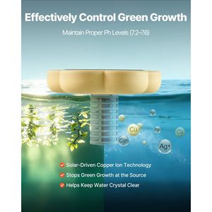 Ionizzatore Solare Galleggiante in Rame a Petalo per Piscine da 45.000 Galloni - Purificatore Automatico Senza Cloro per il Trattamento dell'Acqua - Product Image 3