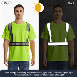 Camiseta de seguridad Viz-pro amarilla, tejido de poliéster transpirable para máxima comodidad, con bolsillo/compartimento para bolígrafo en la solapa izquierda - Product Image 3