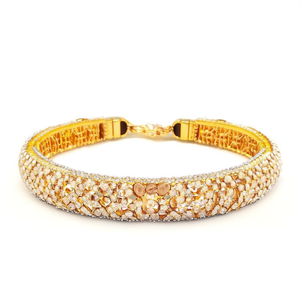 Designer Gold Plated Crystal Stone <b>Bangle</b> <b>Set</b> Sparkling Crystal Stones for Festive Occasions 10575602DGR_2.6 - Product Image 2