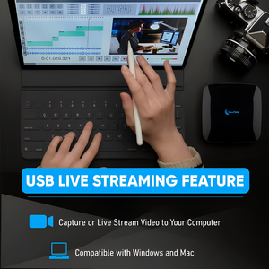Boîtier de capture vidéo 4K HD 2.0 avec entrée HDMI, enregistrement USB/MicroSD, prise en charge 4K60, superposition audio, diffusion en direct et enregistrement - Product Image 5