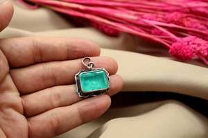 Bague en argent sterling 925 avec tourmaline Paraiba, design vintage, taille émeraude, certifiée IGI, faite à la main pour femmes - Product Image 6