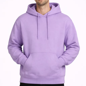 เสื้อฮู้ดผู้ชายสีลาเวนเดอร์ ผ้าฝ้ายฟลีซคลาสสิก สวมใส่สบาย ทรงปกติ อุ่นนุ่ม เหมาะสำหรับฤดูหนาว - Product Image 1