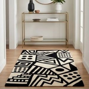 Alfombra Rectangular Geométrica de Polipropileno con Pelo Plano y Base Antideslizante de Goma para Sala de Estar, Decorativa, al Mejor Precio - Product Image 3