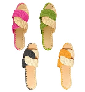 Moroccan raphia <b>Shoes</b>, raphia slippers,birthday gift, Traditional rafia slippers, rafia Babouches,gift for her, Handmade Raphia - Product Image 2