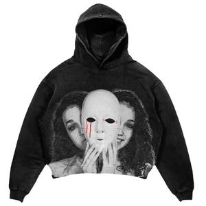 Wholesale Custom 100% Cotton Fleece Sweatshirt <b>Men</b> Drop Shoulder <b>Hoodie</b> Embroidered Puff Print Solid Winter Casual Pullover Wear - Product Image 1