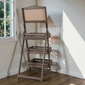 Wooden Ladder Shelf For Fruits <b>Vegetables</b> Grocery Kitchen Storage Rack Countertop Organizer Home Decor <b>Stand</b> From India - Product Image 2