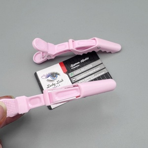 อุปกรณ์ต่อผม Lucky Lash Tools แบบมืออาชีพ คลิปหนีบผมพลาสติกแบบจระเข้ แข็งแรง ทนทาน ดีไซน์แบบบานพับคู่ ขนาดใหญ่พิเศษ ปรับแต่งได้ - Product Image 3