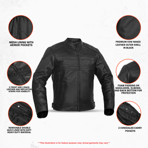 Best-seller - Veste en cuir noir haut de gamme pour homme, tendance, décontractée, en cuir véritable de qualité supérieure, style motard - Product Image 4