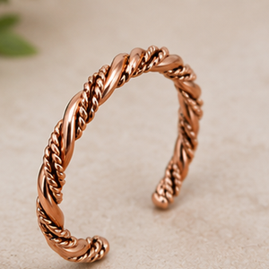 Detailed Heavy Wire <b>Rope</b> Patterned Pure Copper Cuff <b>Bracelet</b> Exquisite Metal Jewelry Promotional Novelty Gift - Product Image 2