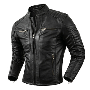 100% Genuine Cowhide Men's Leather <b>Jacket</b> New Stylish for Crocodile Skin Embossed Vintage Style Autumn Season <b>Canvas</b> <b>Jacket</b> Coa - Product Image 6
