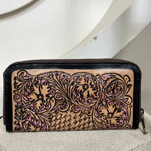 กระเป๋าสตางค์แบบมีซิปดีไซน์หนังวัวแท้สำหรับผู้หญิงกระเป๋าคลัทช์ที่ใส่บัตรหนังวัวแท้แฟชั่นแนววินเทจใหม่ - Product Image 5