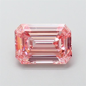 Diamant rose de 2 carats, taille émeraude, rare, de couleur fantaisie, taille étagée, diamant non monté pour une œuvre maîtresse de joaillerie de luxe sur mesure - Product Image 1