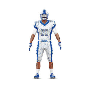 Maillot de football américain pour hommes en gros, 100 % polyester, respirant, séchage rapide, personnalisable avec nom d'équipe, sublimation, coupe courte - Product Image 4