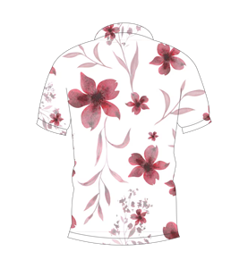 Polo pour homme blanc à imprimé floral bordeaux, décontracté, à manches courtes, mode été, chemise de golf - Product Image 5