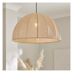 Lámpara Colgante Moderna de Tela Estilo Japandi, Color Crema Ecru, Algodón, Forma de Calabaza, Estilo Nórdico Wabi-Sabi, Pantalla de Lino Natural - Product Image 3
