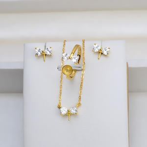 S925 Silver Female Pendant Head Ring <b>Set</b> with Butterfly Knot <b>Pearl</b> DIY <b>Jewelry</b> Accessories Empty Tray 1352 Personalized Ear Nail - Product Image 1