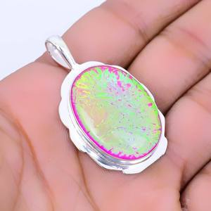 Colgante de Ópalo de Fuego Australiano Triple, Plata de Ley 925, Joyería Boho Hecha a Mano, Elegante Regalo para Mujer - Product Image 2