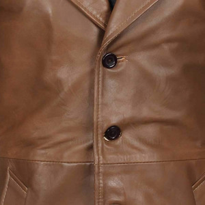 Premium Quality <b>Men's</b> <b>Long</b> Leather <b>Coat</b> Waterproof & Eco-Friendly Winter Warmth Soft Durable Material Stylish Modern Look - Product Image 5