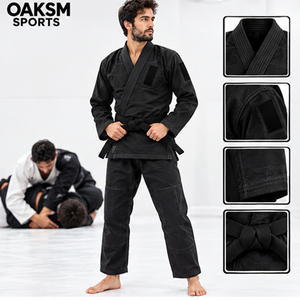 Kimono de Jiu-Jitsu Brésilien (BJJ) personnalisé en tissu perlé, pantalon Rip Stop, broderies et patchs tissés, toutes tailles et couleurs, blanc et noir - Product Image 3