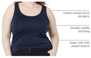 Camiseta sin mangas para mujer, transpirable, de mezcla de algodón, tejido acanalado, chaleco básico para uso diario, fabricante de ropa personalizada al por mayor - Product Image 6