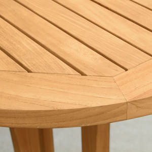 Table de bar ronde moderne en teck, conçue pour les repas en plein air, les divertissements sur la terrasse et les projets commerciaux - Product Image 3