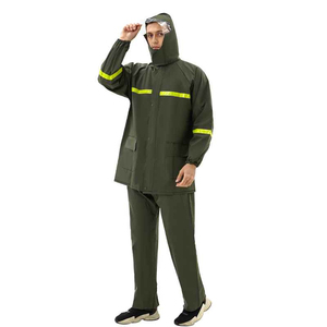 Adult <b>waterproof</b> rain suit Red Black hiking rain jacket Pants <b>set</b> for outdoor wear Universal raincoat for camping - Product Image 1