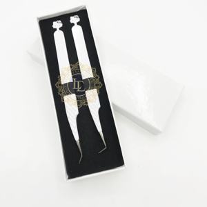 Pince à épiler de luxe en acier inoxydable à pointe diamantée 90/45 degrés, outils de pose de cils de haute qualité, étiquette personnalisée, pour faux cils - Vente en gros - Product Image 6