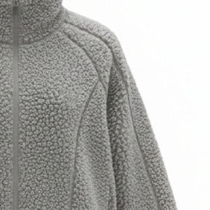 Sudadera con capucha Sharpa extragrande de alta calidad, 100% poliéster, forro polar Sharpa de 400 g/m², sin cordón, con cremalleras frontales y en los bolsillos. - Product Image 4