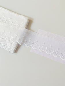 Tela de Bordado de Algodón 2023 con Ribete de Encaje Blanco para Ropa, Dentelle Brodé en Coton - Product Image 5
