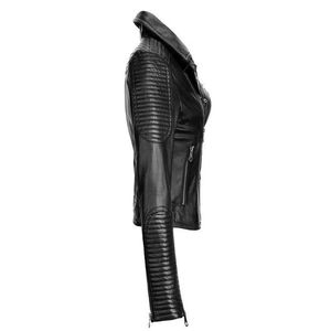 Veste en cuir de haute qualité, veste en cuir pour femme personnalisée, best-seller, design classique et nouveau, veste en cuir véritable pour femme - Product Image 3