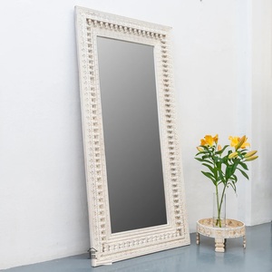 Contemporary Full Body <b>Mirror</b> for Apartment Decor Decorative Floral Detailing with Elegant Reflective Clarity - Product Image 3