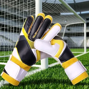 Green Unisex PU Goalkeeper Gloves Full Finger Non Slip Palm Adjustable Wrist Strap Hook Loop Closure <b>Soccer</b> Football Training - Product Image 5