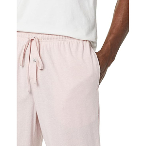 Pantalon de jogging décontracté pour homme en coton rose clair, taille élastique avec cordon de serrage, coupe droite, respirant, poids moyen, idéal pour l'automne - Product Image 5
