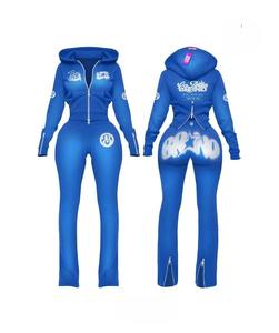 Conjunto de Sudadera con Capucha Personalizado para Mujer, Chaqueta Corta con Bolsillos con Cremallera, Conjuntos Deportivos de Terciopelo, Chándales de Terciopelo, Conjunto de Dos Piezas para Mujer - Product Image 1