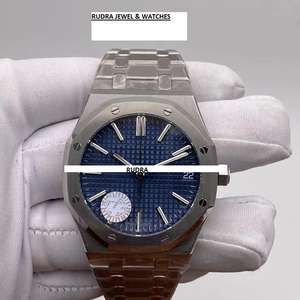 Montre de luxe sportive de haute qualité avec lunette en acier inoxydable de 41 mm, cadran bleu, affichage de la date, saphir, style hip-hop - Product Image 1