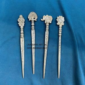 Palillos de pelo de metal de diseño para mujer, accesorios de moda para el cabello, venta al por mayor de La India, palillos de aluminio al por mayor - Product Image 1